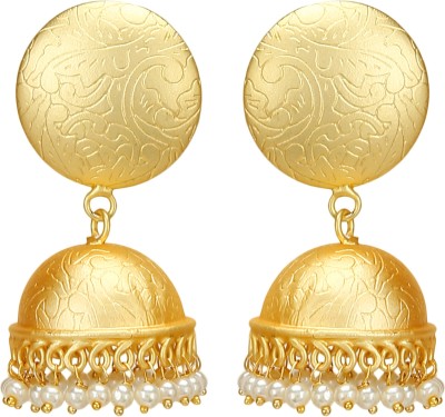 SHI Jewellery Traditional Jhumka Jhumki Pearl Dropping Party Wear Earrings Pearl Brass Jhumki Earring