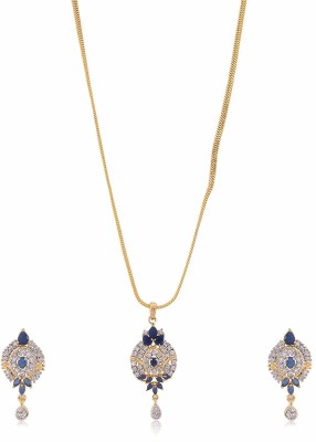 Handicraft Kottage Brass Gold-plated Blue, Gold, White Jewellery Set(Pack of 1)