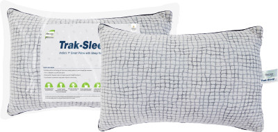 Recron Certified TrakSleep Microfibre Solid Sleeping Pillow Pack of 1(Grey)