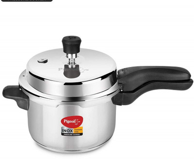 Pigeon SS Cooker Inox O/L - 3 Ltr 3 L Outer Lid Induction Bottom Pressure Cooker(Stainless Steel)
