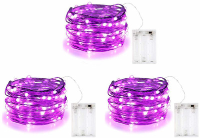MIRADH 30 LEDs 3 m Purple Steady Water Drop Rice Lights(Pack of 3)