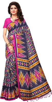 Ratnavati Printed Bandhani Art Silk Saree(Dark Blue)