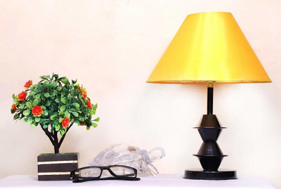 CANDELA Conical Shade Table Lamp (Yellow) Table Lamp(25 cm, Yellow)