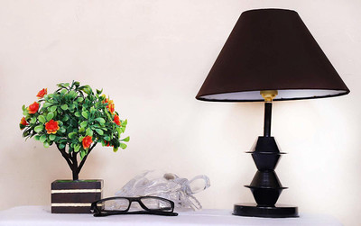 CANDELA Conical Shade Table Lamp (Brown) Table Lamp(25 cm, Brown)