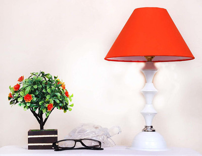 CANDELA Conical Shade Table Lamp (Orange) Table Lamp(25 cm, Orange)