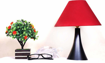 CANDELA Conical Shade Table Lamp (Maroon) Table Lamp(25 cm, Maroon)