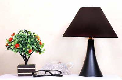 CANDELA Conical Shade Table Lamp (Brown) Table Lamp(25 cm, Brown)