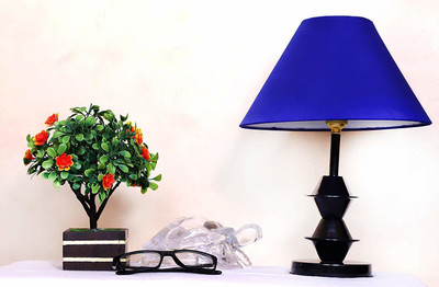 CANDELA Conical Shade Table Lamp (Blue) Table Lamp(25 cm, Blue)