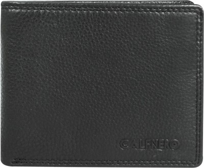 Calfnero Men Black Genuine Leather Wallet(4 Card Slots)