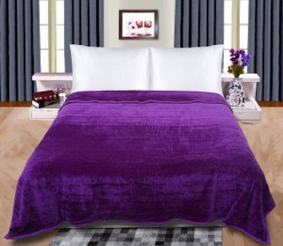 Oshano Self Design Double Mink Blanket for  Heavy Winter(Polyester, Purple)