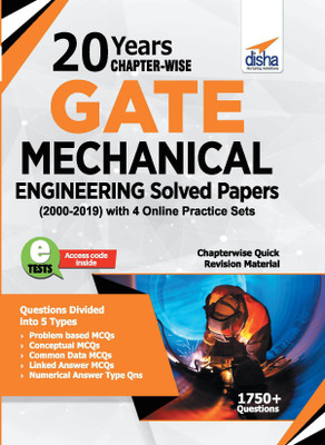 20 years Chapter-wise GATE Mechanical Engineering Solved Papers (2019 - 2000) with 4 Online Practice Sets(English, Paperback, Disha Experts)