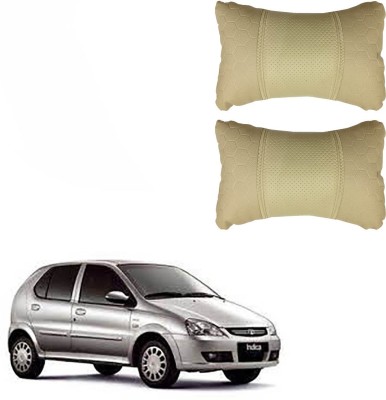 KANDID Beige Leatherite Car Pillow Cushion for Universal For Car(Rectangular, Pack of 2)