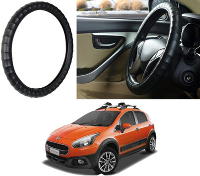 Auto Kite Steering Cover For Fiat Avventura(Black, Leatherite)