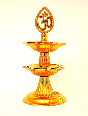 ESP 2 Layer Electric Diya Deepak Light Lamp LED Plastic Table Diya(Height: 12 inch)