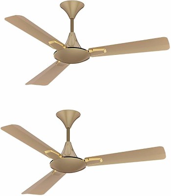 Crompton Aura2 Prime 1200 mm 3 Blade Ceiling Fan(Anti Dust | Birken Gold | Pack of 2)