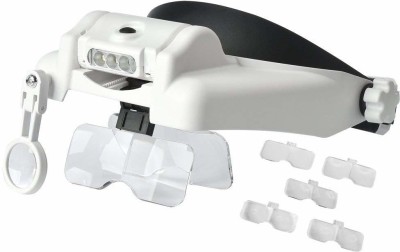 Iktu HeadMagnifier-MG-8200M 1.0 x To 14.0 x Headset Magnifier(White)