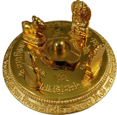 SmsTraders Statue of Sampoorna Shiv Parivar Decorative Showpiece  -  4 cm(Brass, Gold)
