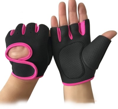 SDERMATECH Foam Padded Gym & Fitness Gloves Gym & Fitness Gloves(Pink)