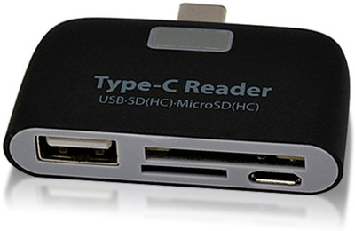 ASTOUND ® USB 3.1 Type C TF SD Card Reader Adapter Card Reader Type-c OTG Adapter High Speed™-Type-013 Card Reader(Jet Black)