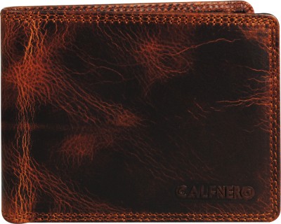 Calfnero Men Maroon Genuine Leather Wallet(9 Card Slots)