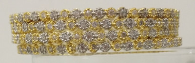 velvet touch collection Alloy Sterling Silver, Gold-plated Bangle Set(Pack of 4)