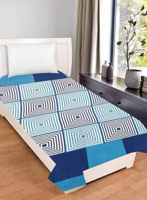 HSR Collection 144 TC Microfiber Single 3D Printed Flat Bedsheet(Pack of 1, Multicolor)