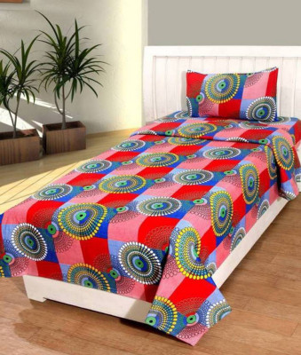 Gangoliya 3D 140 TC Microfiber Single 3D Printed Fitted & Flat Bedsheet(Pack of 1, Multicolor)