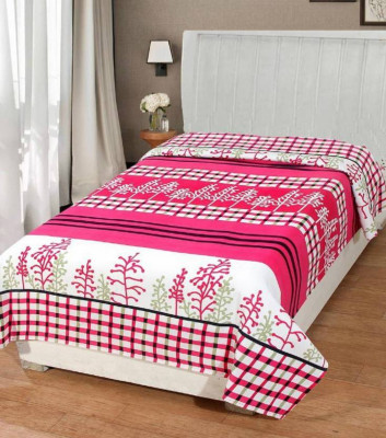 HSR Collection 144 TC Microfiber Single 3D Printed Flat Bedsheet(Pack of 1, Multicolor)