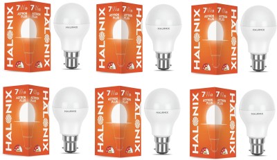 Halonix 7 W Round B22 LED Bulb(White, Pack of 6)
