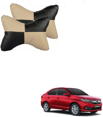 KOZDIKO Beige, Black Leatherite Car Pillow Cushion for Honda(Rectangular, Pack of 2)