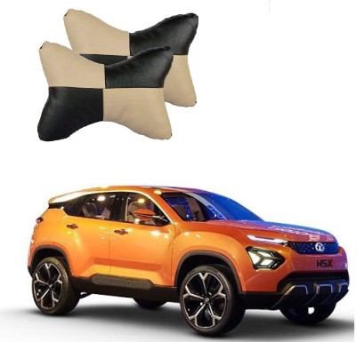 AuTO ADDiCT Beige, Black Leatherite Car Pillow Cushion for Tata(Rectangular, Pack of 2)