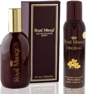 ROYAL MIRAGE Eau De Cologne Spray Original, 120ml + Body Spray Original, 200ml Deodorant Spray  -  For Men & Women(320 ml, Pack of 2)