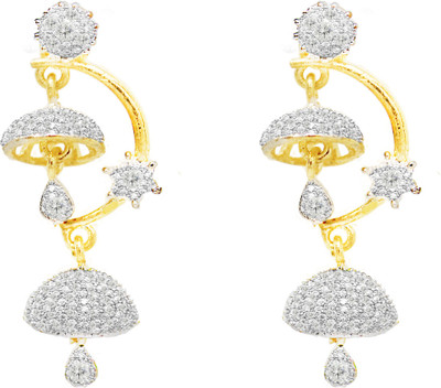 JDX Gold Plated American Diamond Cubic Zirconia Alloy Earring Set