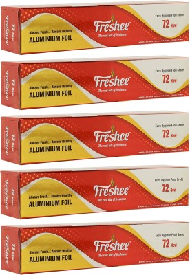 Freshee New Aluminium Silver Kitchen Foil Roll Paper 44 m, 11 Micron Thick, Food wrap Aluminium Foil(Pack of 5, 44 m)