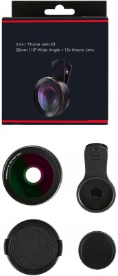 Voltegic ™ Camera Lens kit Pro 58mm, 0.45x 110° wide-angle lens + 15x macro lens,Aluminum alloy Mobile Phone Lens