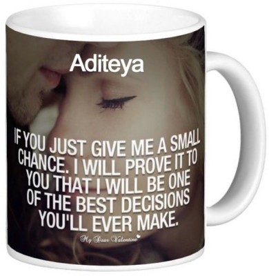 Exocticaa Aditeya Love Romantic Quotes 16 Ceramic Coffee Mug(325 ml)