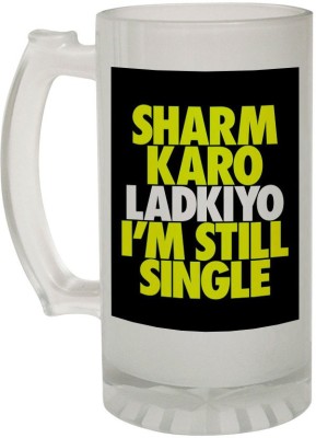 Kesri Gifts Saram Karo Ladkiyo Funny Quote(F-BM-2333P) Glass Beer Mug(500 ml)