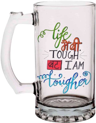 Kesri Gifts Life May Be Tough Funny Quote(Kesri-T-BM-2000P) Glass Beer Mug(500 ml)