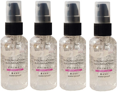 NADJA Professional liquid transparent base primer Pack of 4 Primer  - 200 ml(TRANSPARENT)