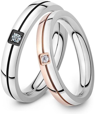 SHUBHO JEWELLERS COUPLE LOVE BAND RING Metal Silver Plated Ring Set