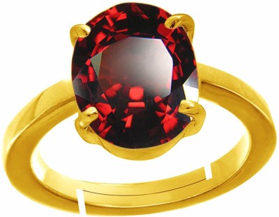 CHIRAG GEMS Natural Gomed Stone Brass Gold Plated Ring