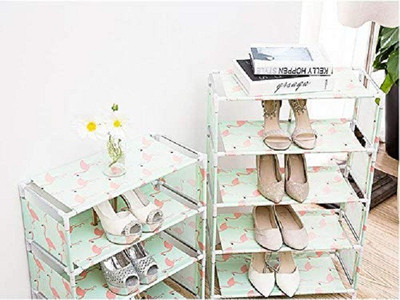 Yutiriti 4 Tier Leightweight Shoe Book Storage Rack Household Organizer - 45x25.5x55.5 cm Plastic Shoe Stand(4 Shelves)