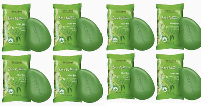 Oriflame Sweden Love Nature Soap Bar - Antibacterial Neem & Basil(8 x 9.38 g)