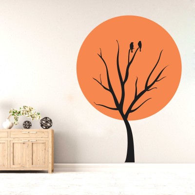 Day Decals 46 cm Bird on Branch Wall Self Adhesive Sticker(Pack of 1)