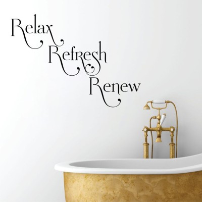 Day Decals 38 cm Relax Refresh Renew Self Adhesive Sticker(Pack of 1)