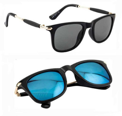 Riffko Wayfarer Sunglasses(Blue, Grey)