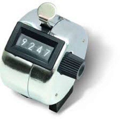 Aryshaa Best Quality 4 Digit Manual Hand held Tally Counter.(Steel) Digital Tally Counter(Silver Pack of 1)