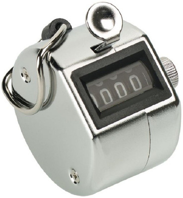 Aryshaa 4 Digit Manual Hand held Tally Counter.(Steel) Digital Tally Counter(Silver Pack of 1)