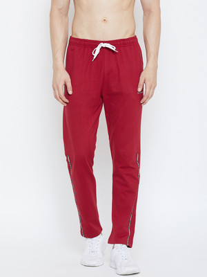 Adobe Solid Men Red Track Pants
