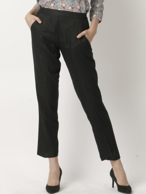 LAYA Regular Fit Women Black Trousers